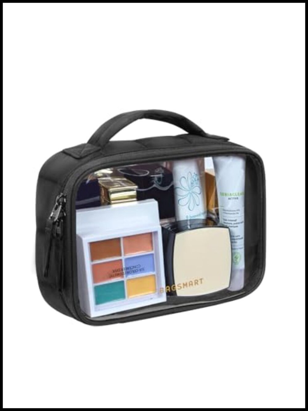 Clear Puffy Toiletry Bag TSA Approved Waterproof Travel Makeup Case